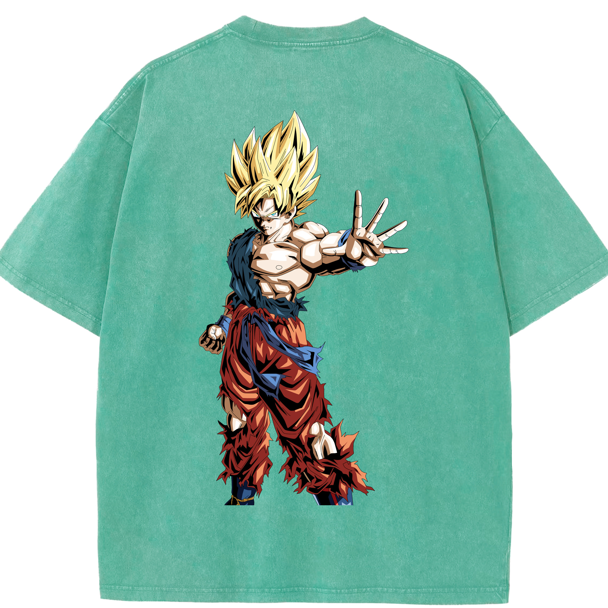（画像用） ドラゴンボール 孫悟空（そん ごくう）Son Goku カカロット DRAGON BALL Kakarotto 綿100% ヴィンテージ風 半袖Tシャツ（背面プリント）